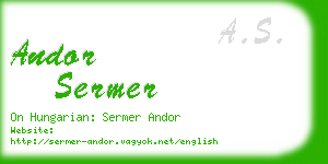 andor sermer business card